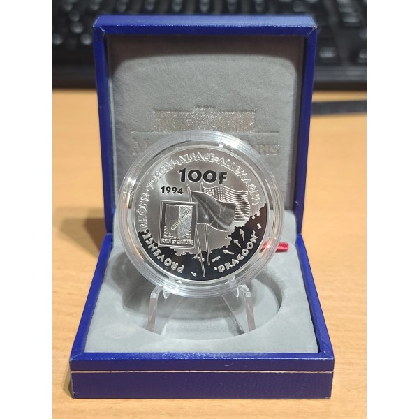 100 francs Argent, BE, 1994, De Lattre de Tassigny - Provence pièces de monnaies de Paris