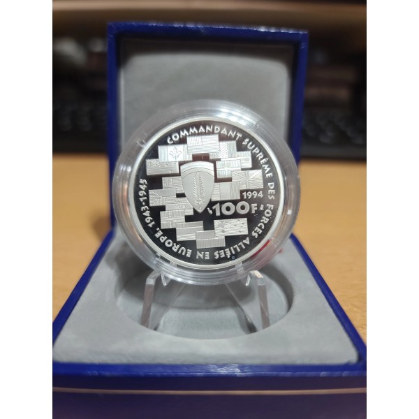 100 francs Argent, BE, 1994, Eisenhower pièces de monnaies de Paris