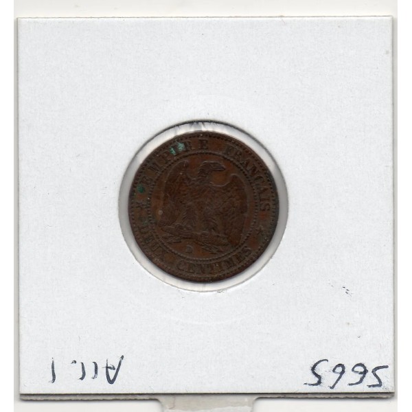 2 centimes Napoléon III tête nue 1855 chien petit D petit lion Lyon TTB+
