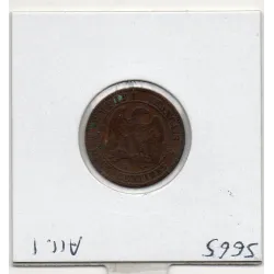 2 centimes Napoléon III tête nue 1854 petit D petit lion Lyon TTB-