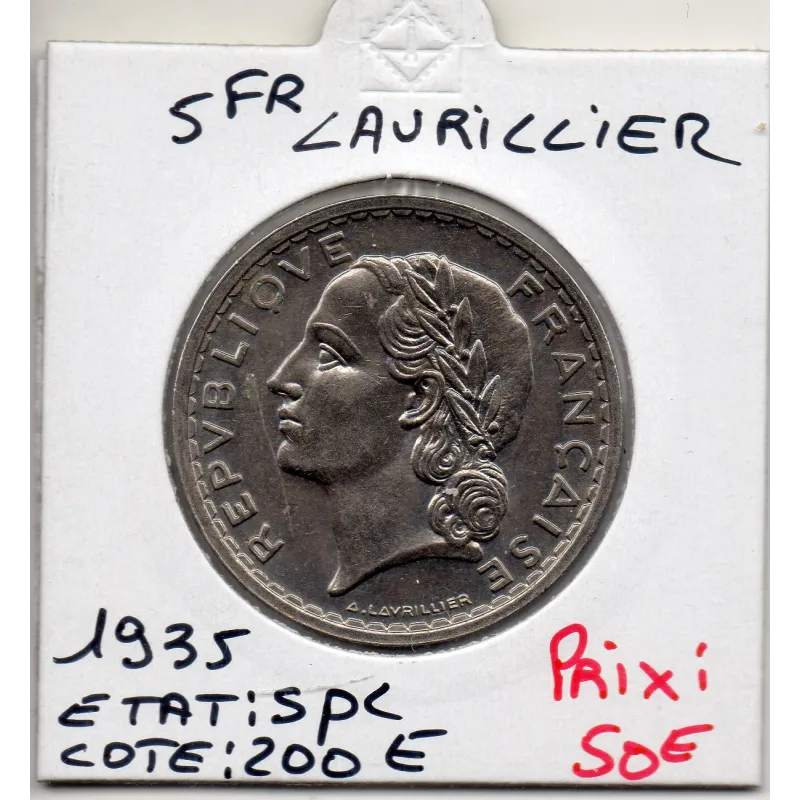 5 francs Lavrillier 1935 Spl