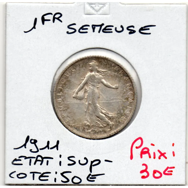 1 franc Semeuse Argent 1911, Sup- 1 franc Semeuse Argent 1911, Sup-