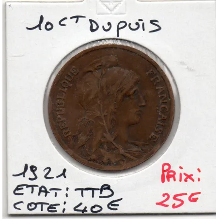 10 centimes Dupuis 1921 TTB