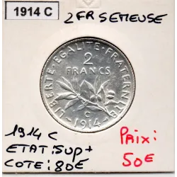 2 Francs Semeuse Argent 1914 C Castelsarrasin Sup+
