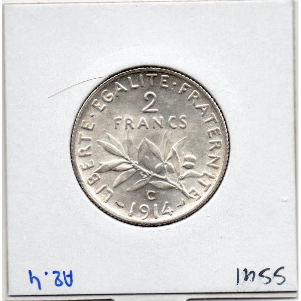 2 Francs Semeuse Argent 1914 C Castelsarrasin Spl