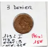 3 denier Constitution Louis XVI 1792 I, Gad 4 Metal de cloche