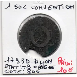 1 sol aux balances 1793 D. Dijon TB cassée