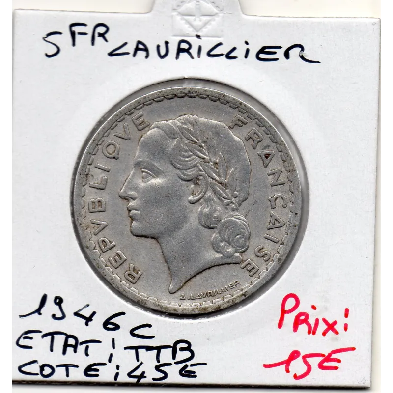 5 francs Lavrillier 1946 C Castelsarrasin TTB 5 francs Lavrillier 1946 C Castelsarrasin TTB