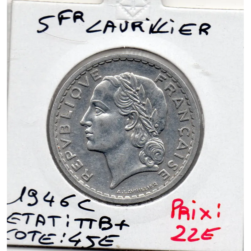 5 francs Lavrillier 1946 C Castelsarrasin TTB+ 5 francs Lavrillier 1946 C Castelsarrasin TTB+