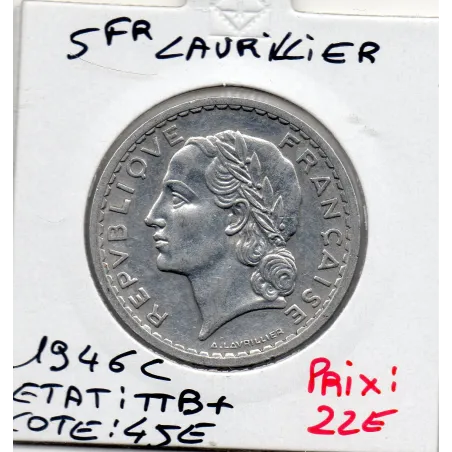 5 francs Lavrillier 1946 C Castelsarrasin TTB+