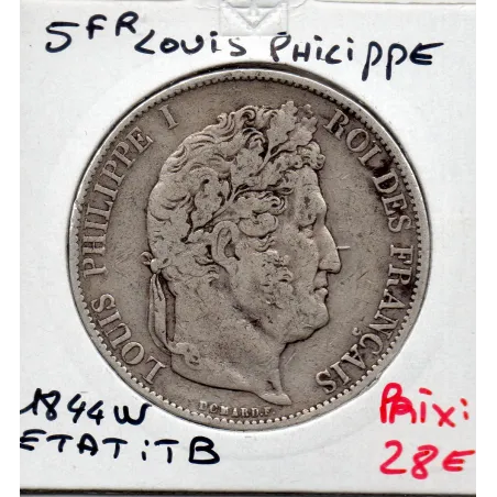 5 francs Louis Philippe 1844 W Lille TB