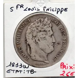 5 francs Louis Philippe 1833 W Lille TB-