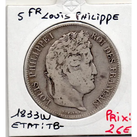 5 francs Louis Philippe 1833 W Lille TB-