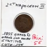 2 centimes Napoléon III tête nue 1855 ancre grand D grand lion Lyon TTB+
