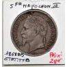 5 francs Napoléon III tête laurée 1868 BB Strasbourg TTB rayures