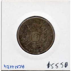 2 francs Napoléon III tête laurée 1869 A Paris B+