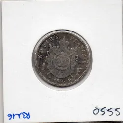 1 franc Napoléon III tête laurée 1866 BB Strasbourg B+