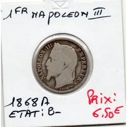 1 franc Napoléon III tête laurée 1868 A Paris B-