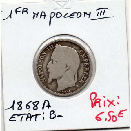 1 franc Napoléon III tête laurée 1868 A Paris B-