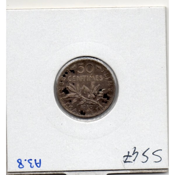 50 centimes Semeuse Argent 1910 TTB