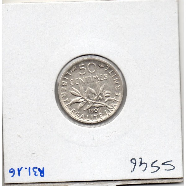 50 centimes Semeuse Argent 1909 TTB+