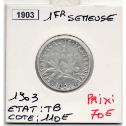 1 franc Semeuse Argent 1903 TB leger nettoyage