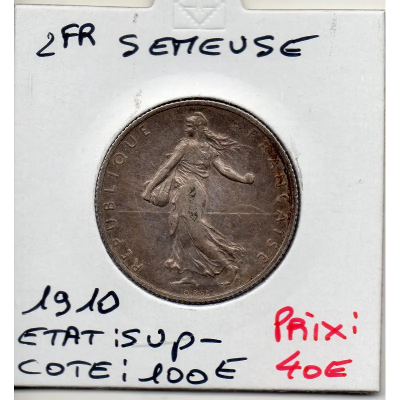 2 Francs Semeuse Argent 1910 Sup- 2 Francs Semeuse Argent 1910 Sup-