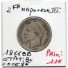 2 francs Napoléon III tête laurée 1866 BB Strasbourg B+