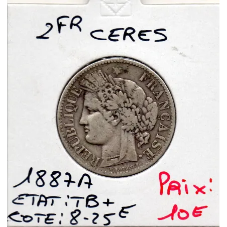 2 Francs Cérès 1887 TB+