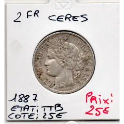 2 Francs Cérès 1887 A TTB Paris