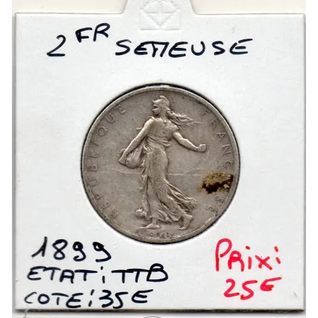 2 Francs Semeuse Argent 1899 TTB