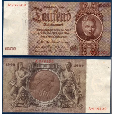 Allemagne P.184, Spl Billet de 1000 reichsmark 1936 Schinkel