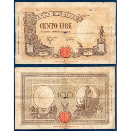 Italie P.59, B+ Billet de 100 Lire 9.12.1942 Justice Science