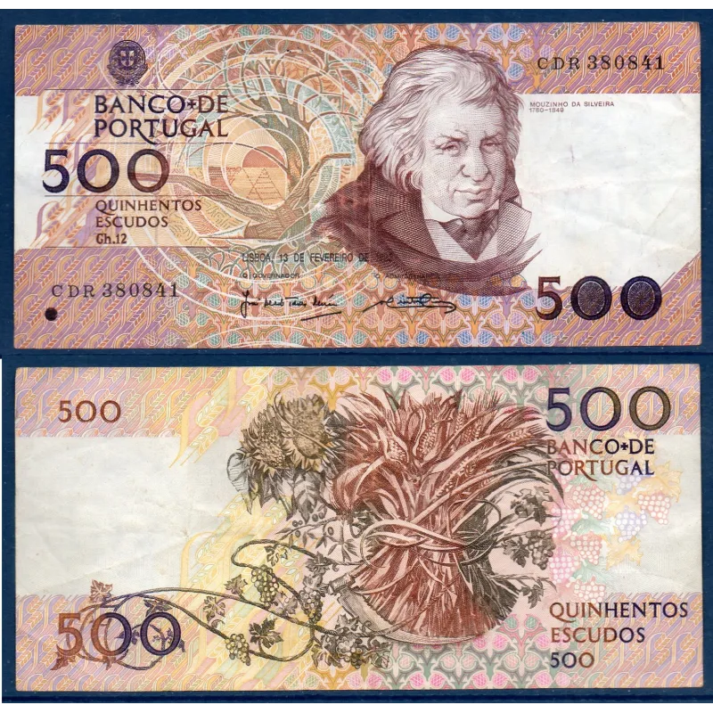 Portugal P.180d, TTB, Billet de 500 Escudos 13.2.1992 Da Silveira