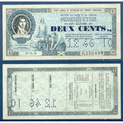 Billet de deux cents Kilos 200kg de Matière Papier et Carton, Décembre1946
