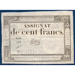 Assignat 100 francs 18 Nivose an 3, TTB-, signature Masse Mus 49