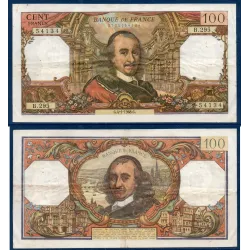 100 Francs Corneille, TTB-,  4.1.1968 Billet de la banque de France