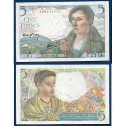 5 Francs Berger, TTB, 5.8.1943 Billet de la banque de France
