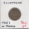 Allemagne 10 pfennig 1902 J, TTB KM 12 pièce de monnaie