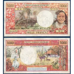 Tahiti P.27c, TB Billet de 1000 Francs 1983 Eglise de Vao
