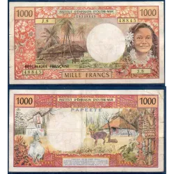 Tahiti P.27d, TB Billet de 1000 Francs 1985 Eglise de Vao