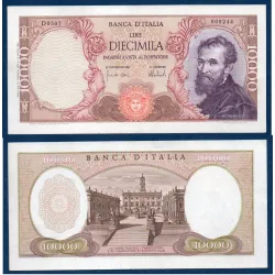 Italie P.97f, TTB+ Billet de 10000 Lire 1973 Michelangelo