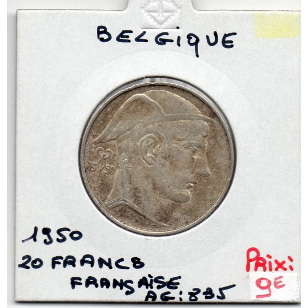 Belgique 20 Francs 1950 en français TTB, KM 140 pièce de monnaie