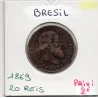 Brésil 20 reis 1869, TB, KM.474 Pedro II
