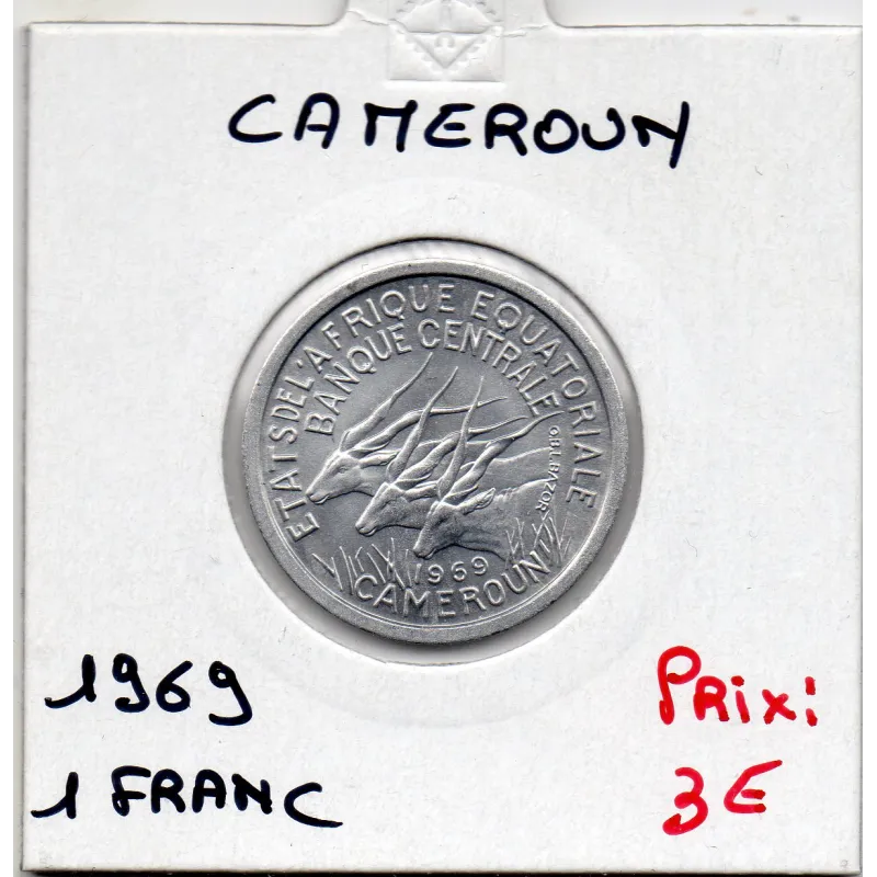 Cameroun  1 franc 1969 Spl, KM 6 pièce de monnaie
