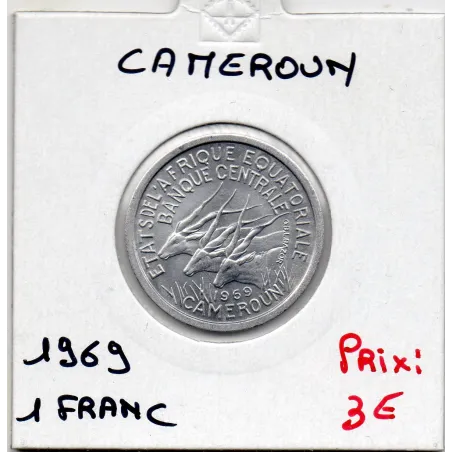 Cameroun  1 franc 1969 Spl, KM 6 pièce de monnaie