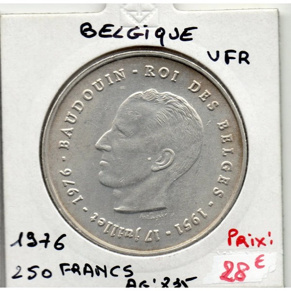 Belgique 250  Francs 1976 en Français TTB, KM 157 pièce de monnaie