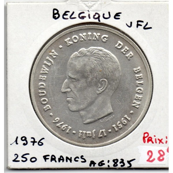 Belgique 250  Francs 1976 en Flamand TTB, KM 158 pièce de monnaie