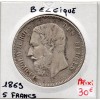 Belgique 5 Francs 1869, Sup, KM 24 pièce de monnaie