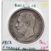 Belgique 5 Francs 1867, TTB, KM 24 pièce de monnaie